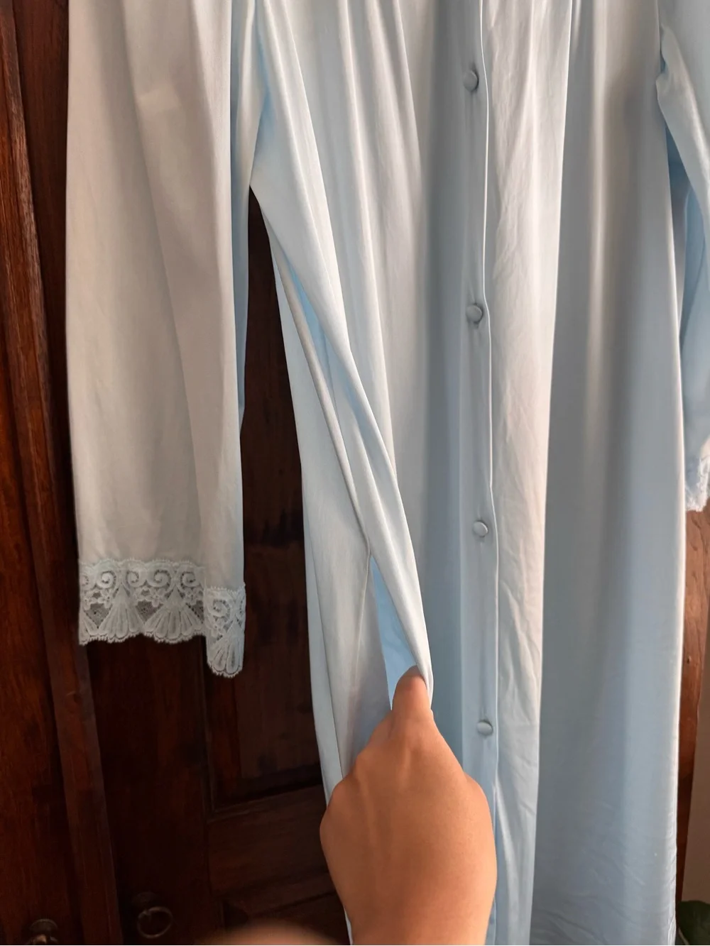 Vanity Fair Baby Blue Lace Nightgown Medium